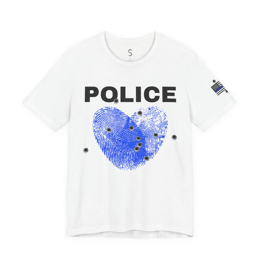 Police Pride Tee — "Courage & Heart" Thin Blue Line Shirt