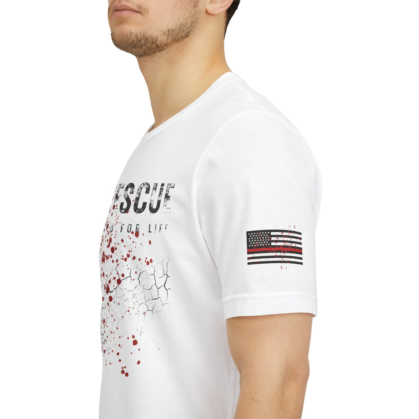 Fire Rescue 'Contaminated For Life' Short Sleeve Tee — Thin Red Line Flag