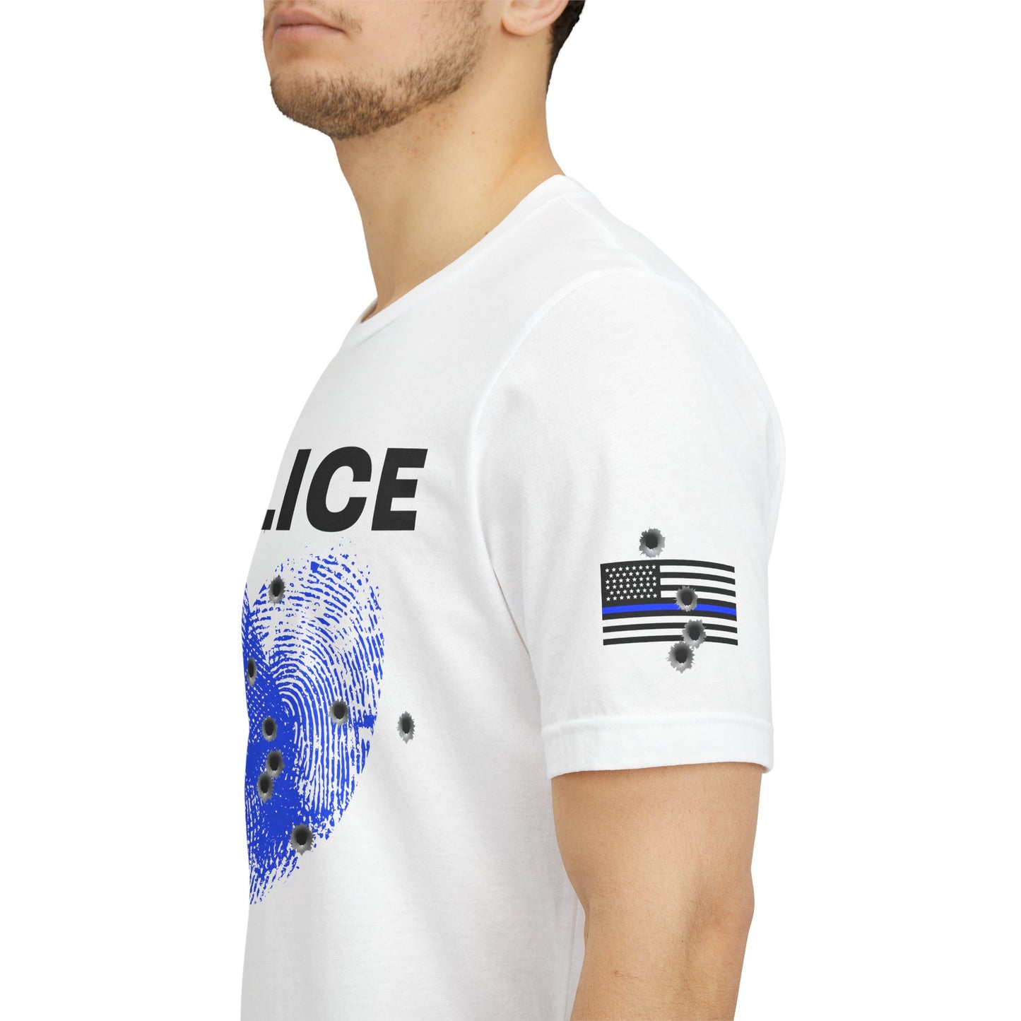 Police Pride Tee — "Courage & Heart" Thin Blue Line Shirt