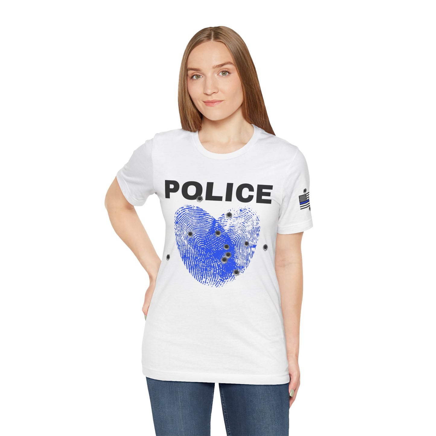 Police Pride Tee — "Courage & Heart" Thin Blue Line Shirt