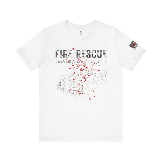 Fire Rescue 'Contaminated For Life' Short Sleeve Tee — Thin Red Line Flag